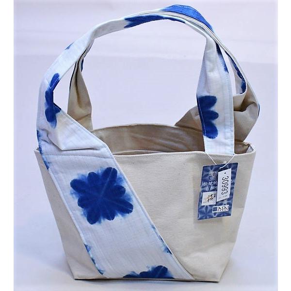 和装バッグ 日本製 雪花 有松鳴海絞を使用 手絞り 手染め 新品 （株