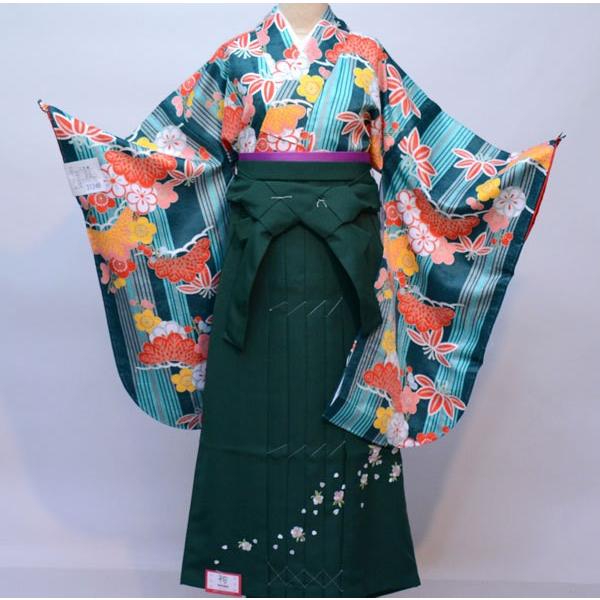 二尺袖 着物袴フルセット 百花斉放 袴変更可能 着物丈は着付けし易い 