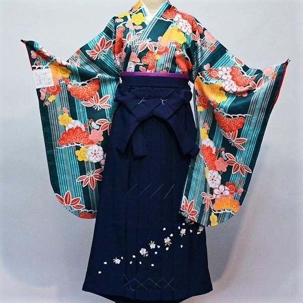 二尺袖 着物 袴フルセット HL 着物はショート丈 うぐいす色 袴変更可能 二尺袖 着物 袴フルセット 百花斉放 ショート丈 赤色 袴変更可