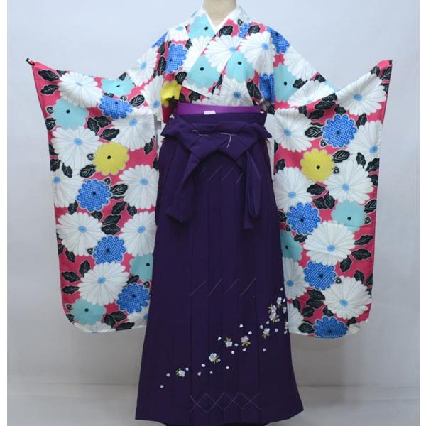 二尺三寸袖 着物 袴フルセット やや袖長 袴変更可能 卒業式 新品（株  