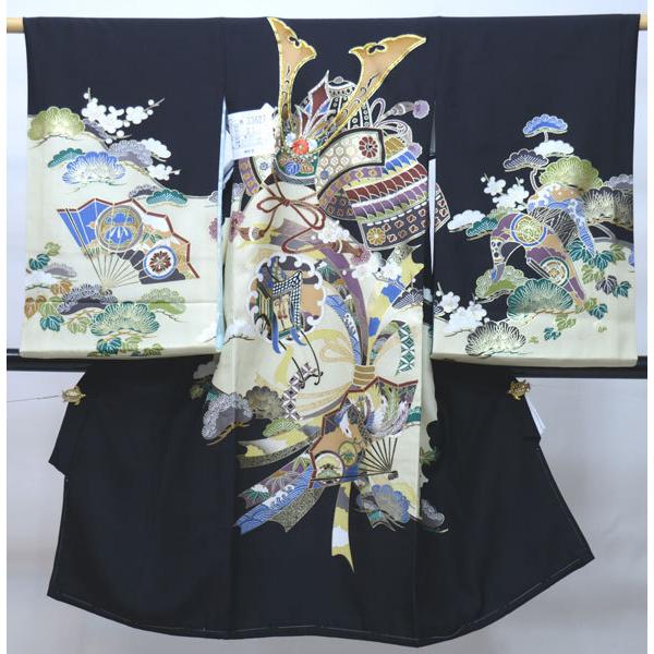 お宮参り 産着 のしめ 男児 正絹 豪華絢爛 金刺繍 白地 兜 NO38709 