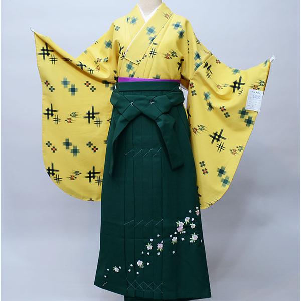 二尺袖 着物袴フルセット ジュニア用へ直し 135～150cm 黒色 袴変更可能 二尺袖 着物 袴フルセット ジュニア用へ直し 135cm〜150cm 百花斉放 袴