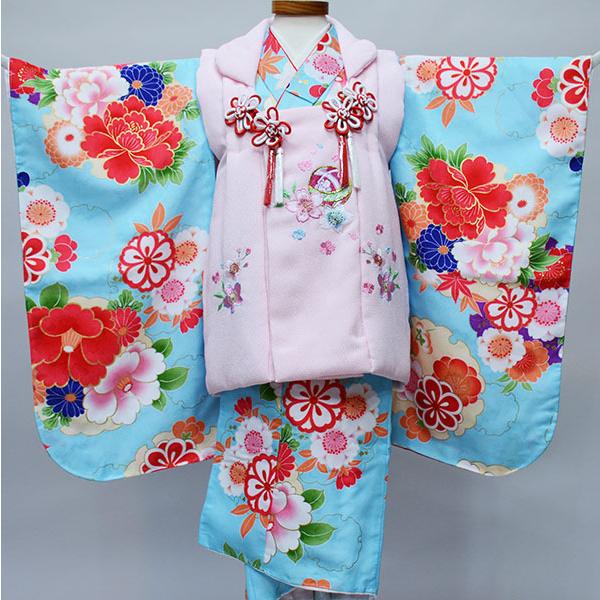 七五三 三歳 三才 女児 被布着物フルセット 染め加工日本 女の子 3歳 3才 祝着 新品（株）安田屋 NO34383