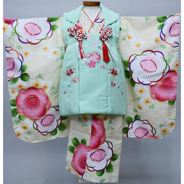 七五三 三歳 女児 被布着物フルセット NO34387