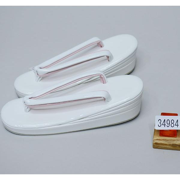 草履 高級 三段草履 合皮 M/L/LL/3Lサイズ 白×ピンク 単品 鼻緒 無地  