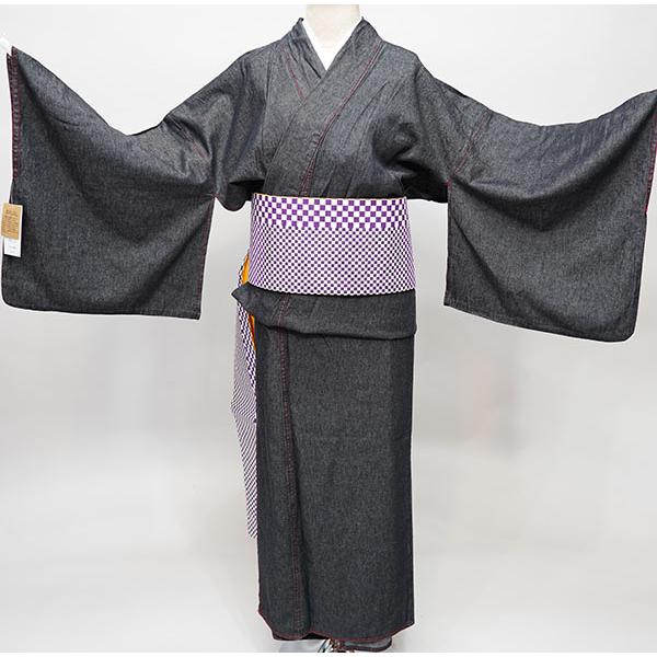 着物 単品 デニム生地 女性用 カジュアル着物 長着 Mサイズ L・Deen 