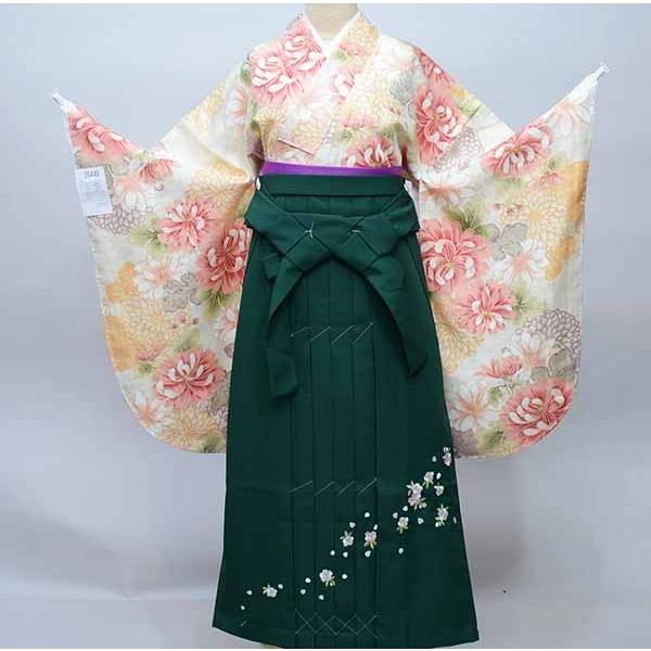 二尺袖 着物 袴 フルセット 長襦袢も含む（半衿付 着物専用）百花繚乱  