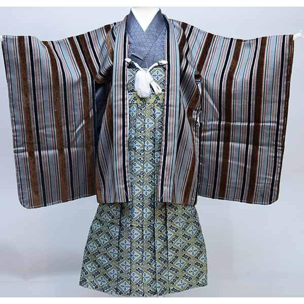 七五三 五歳 男児 羽織袴フルセット 着物 おりびと 黒地 ラメ入り 5歳