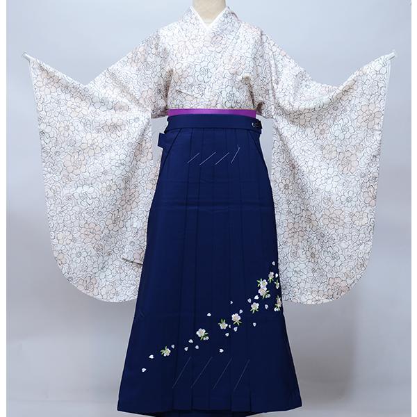 二尺袖 着物 袴フルセット ボヌールセゾン 袴色変更可能 ベージュ地  