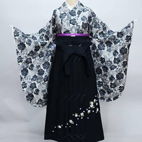 着物袴セット ジュニア用へ直し 135cm〜150cm グレージュ 袴変更可能  