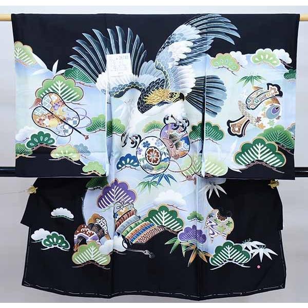 お宮参り 産着 のしめ 男児 正絹 着物 羽二重 豪華絢爛 金刺繍 兜 龍 