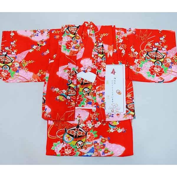 一つ身 着物セット 袷 綿入れ デンチセット 祝着 お宮参り 女児