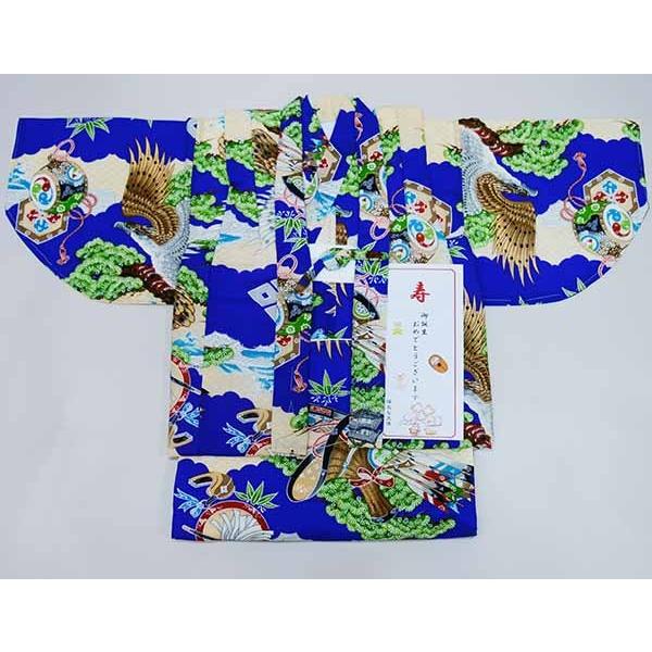 一つ身 着物セット 袷 綿入れ デンチセット 祝着 お宮参り 男児 陽気な 