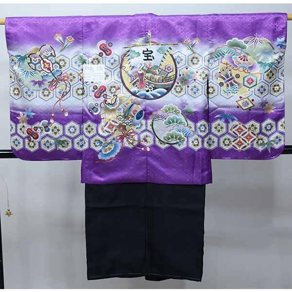 七五三 五歳 男児 羽織・着物・襦袢3点セット 豪華絢爛 金刺繍 綸子地 