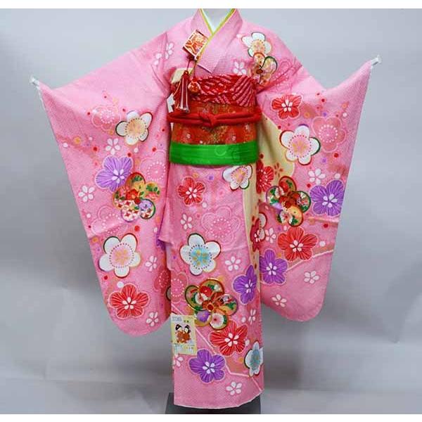 七五三 七歳 女児 正絹 着物 フルセット 着物は陽気な天使 絵羽四ツ身  