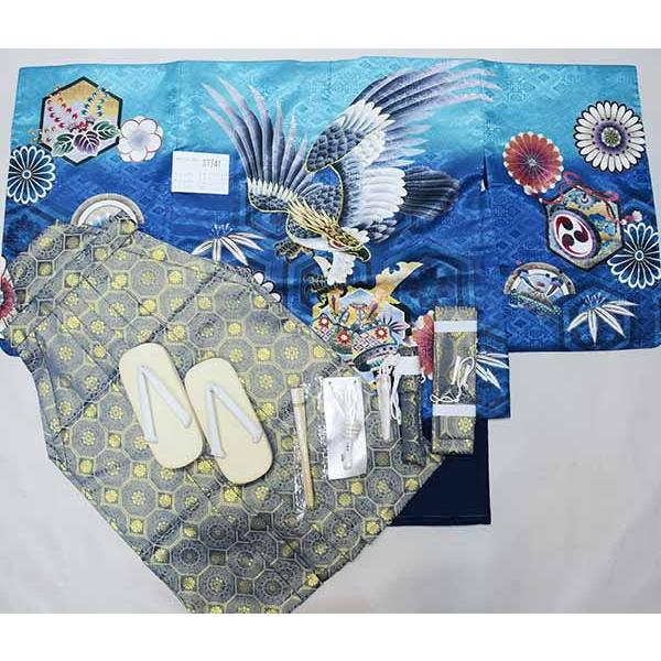 七五三 五歳 男児 羽織袴フルセット 着物 M寸 豪華絢爛 金刺繍 綸子地