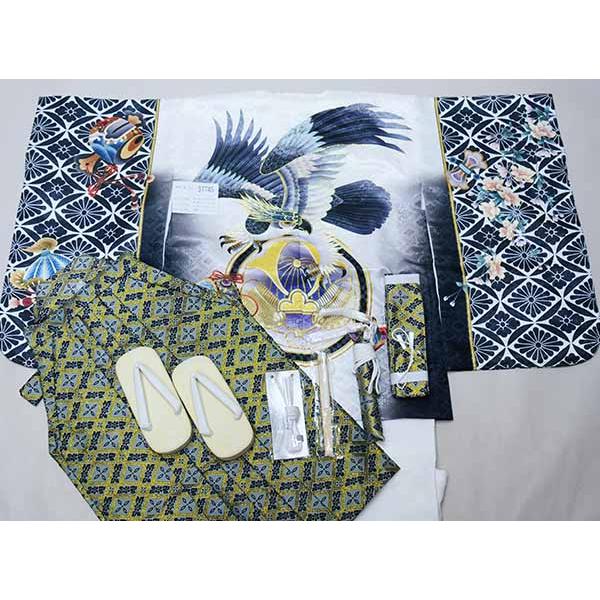 七五三 五歳 男児 羽織袴フルセット 着物 L寸 金刺繍 豪華絢爛 綸子地