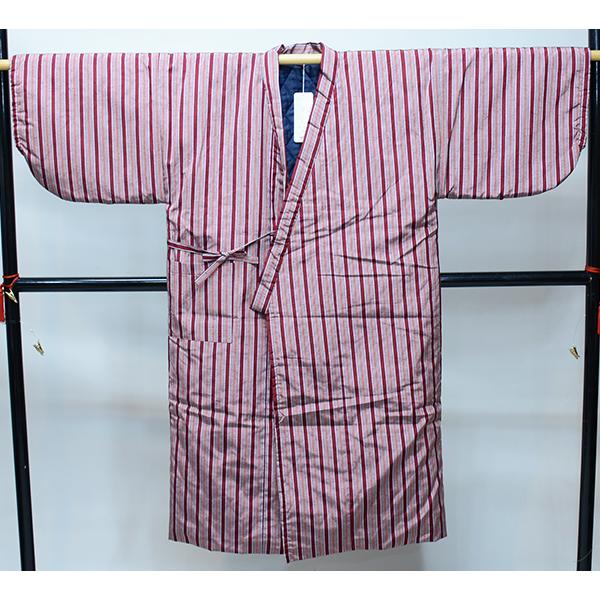 はんてん 長半天 綿入り半纏 袢纏 半天 丈の長い半纏で足まで温かい 縞 