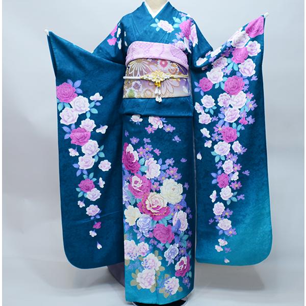 振袖 正絹 新品 着物単品 仕立て上がり 紫色 NO31414 - 振袖