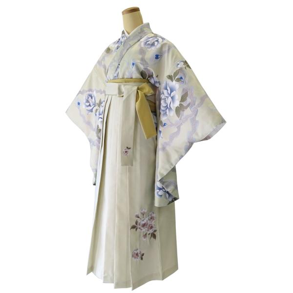 着物袴セット ジュニア用へ直し 135cm〜150cm RK R.KIKUCHI 薄黄色地