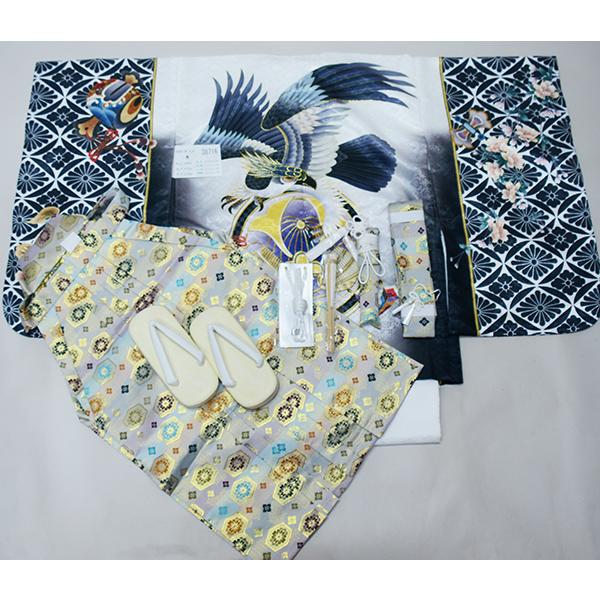 七五三 五歳 男児 羽織袴フルセット 着物 L寸 金刺繍 豪華絢爛 綸子地 