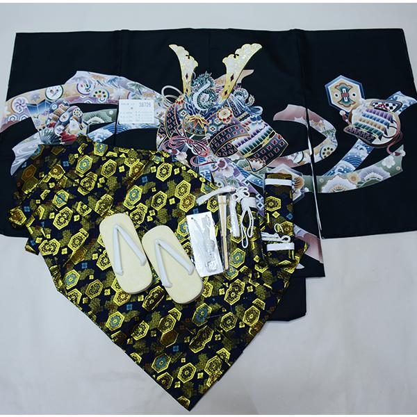 七五三豪華フルセットほぼ新品 七五三 五歳 男児 羽織袴フルセット 着物 L寸 金刺繍 豪華絢爛