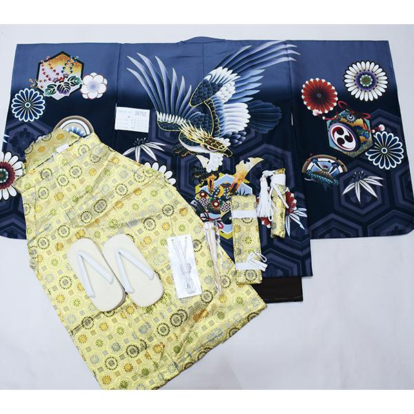 七五三 五歳 男児 羽織袴フルセット 着物 L寸 金刺繍 豪華絢爛 綸子地 