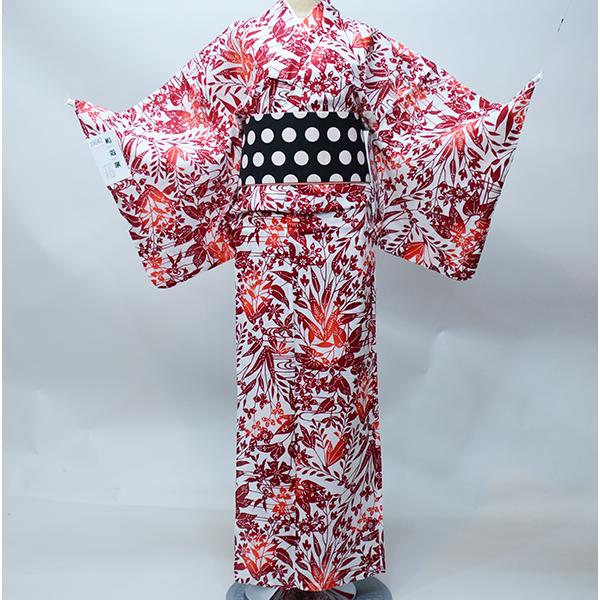 浴衣 単品 仕立て上がり 女性用 和遊楽 綿85% 麻15% 和装着物 お祭り