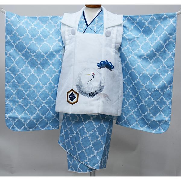 七五三 三歳 男児 被布着物セット 鶴 祝着 NO39237 キッズ服男の子用