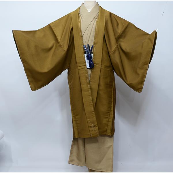 羽織 着物 長襦袢 3点セット キャメル 男性用 紳士用 Mサイズ 新品（株 