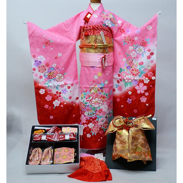 七五三 七歳 女児 豪華絢爛 着物 フルセット 結び帯 七五三 七歳 女児 着物フルセット 合繊 豪華絢爛 結び帯 祝着 7歳 7才