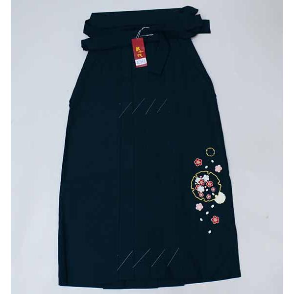 刺繍袴 単品 緑色 女性用 行灯袴 ヘラあり 袴下91cm 95cm M寸 L寸 夢 