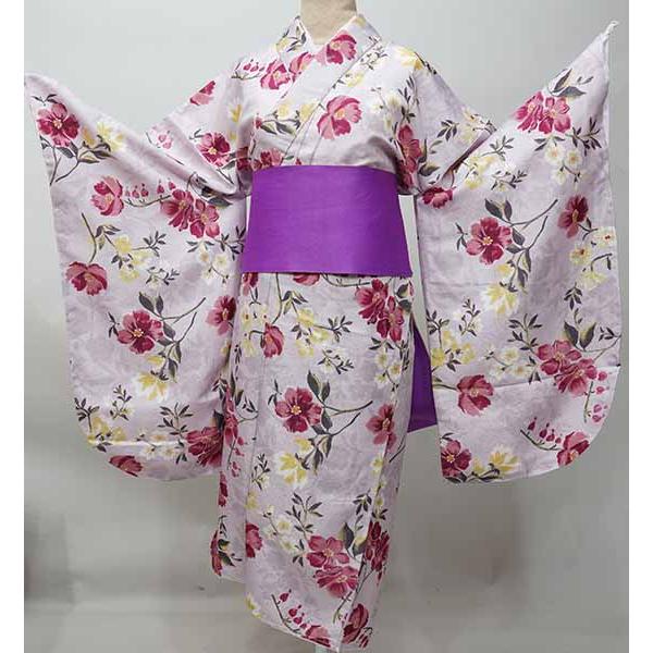 二尺袖着物 単品 仕立て上がり 着物丈はショート丈 くすみピンク 卒業 