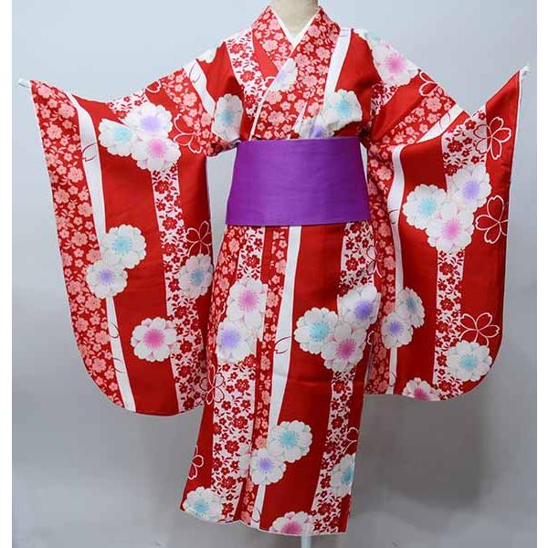 二尺袖着物 単品 仕立て上がり 小紋 着物丈は着付けし易いショート丈 