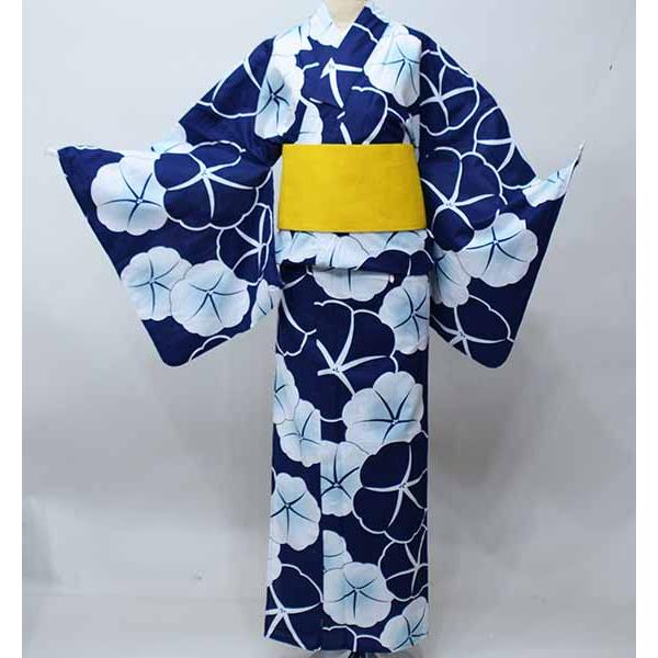 浴衣 単品 仕立て上がり 女性用 綿100％ 4L 適応身長168-173cm 濃紺色