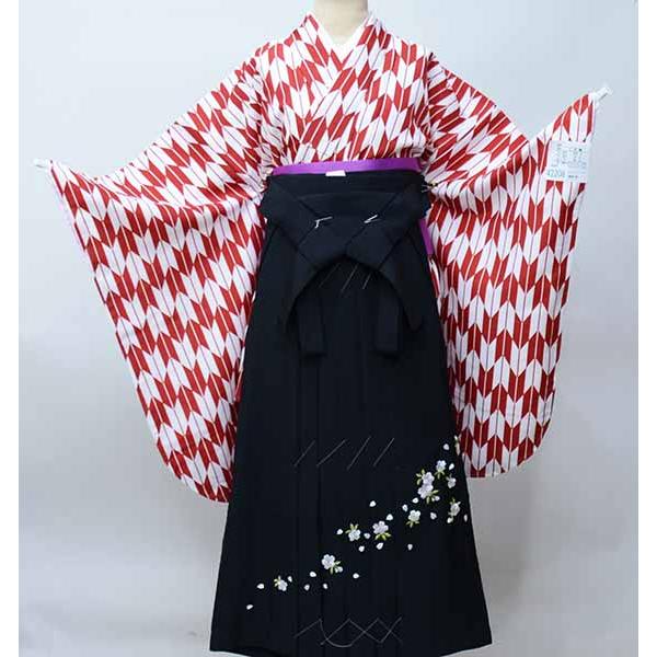 二尺袖 着物 袴フルセット 矢羽根柄 矢羽 着物丈は着付けし易い