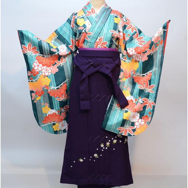 二尺袖 着物袴 フルセット 百花繚乱 袴変更可能 着物丈は着付けし易い