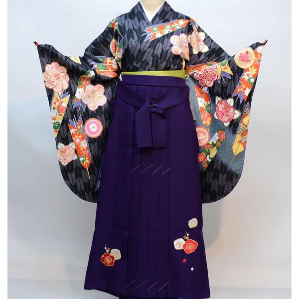 二尺袖 着物袴フルセット From KYOTO 刺繍袴 着物丈はショート丈 新品 