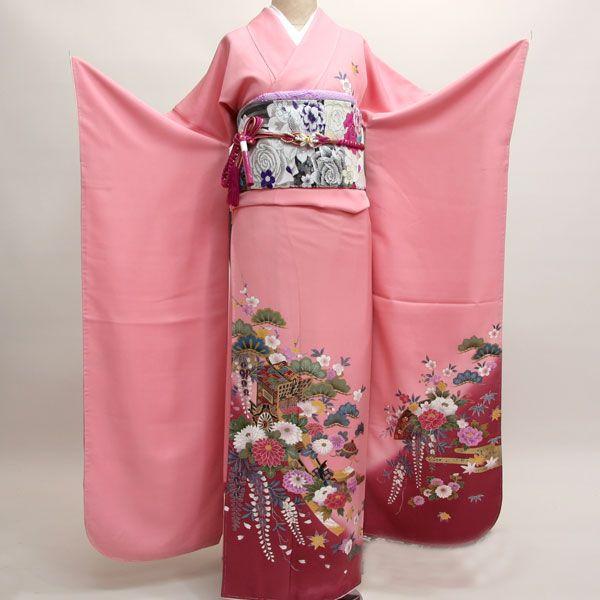 振袖 正絹 着物 仕立て上がり 京友禅 百花繚乱 ピンク 成人式 結納  