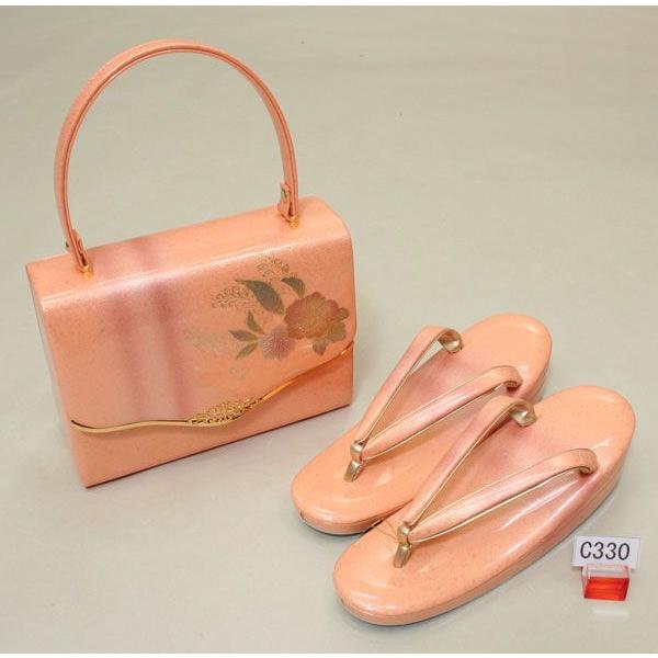 株）安田屋新品草履バッグセット☆金銀花螺鈿☆キンワシ印☆Lサイズ