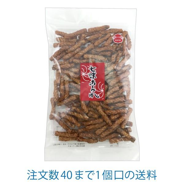 細長い「あられ」にピリッと辛い唐辛子味の秘伝のたれをかけて仕上げました。食べれば食べるほど辛みが増しておいしい！！口に入れた瞬間は香ばしい醤油味のおせんべい。後から辛みが追いかけてきます！！でもこの辛いのがイイ！！クセになる！！一度食べたら...