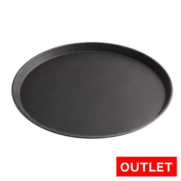 ※未使用品ですが、擦り傷や汚れがある為、格安で販売しております。ゴムによるノンリップ加工(滑り止め加工)付きのトレー。のせたものが滑りにくく、配膳に便利なお盆です。【商品名】 丸型お盆　ノンスリップトレイ【型番】 NT-1400【外形寸法】...