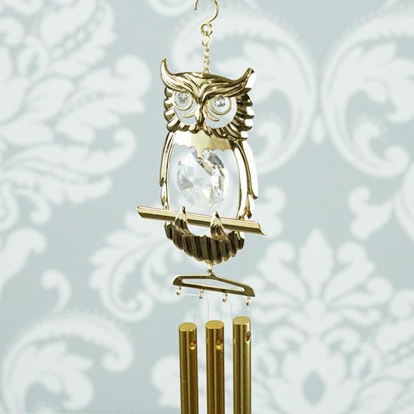 ドアベル スワロフスキー 送料無料 ドア オーナメント 玄関 フクロウ 1350 ゴールド