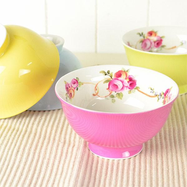 お茶碗 おしゃれ 花柄 薔薇雑貨 食器 ご飯茶碗 電子レンジ対応 2ml 選べる4