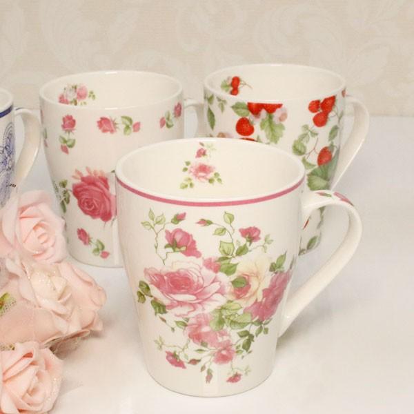 マグカップ 陶器 おしゃれ かわいい 花柄 薔薇雑貨 ギフト 330ml 全4種 Pa 0562 Zakka Select 通販 Yahoo ショッピング