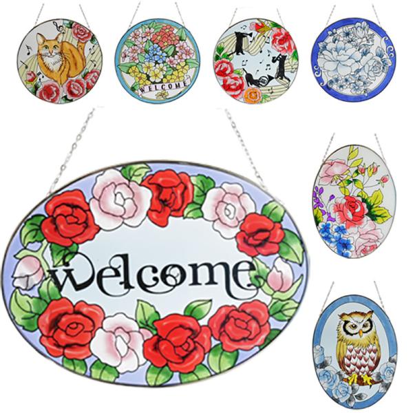 サンキャッチャー おしゃれ インテリア ガラス ウェルカム 猫 フクロウ 音符 花柄 Pa 0879 Zakka Select 通販 Yahoo ショッピング