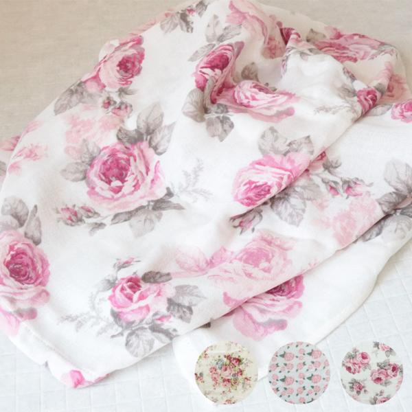 バスタオル 薄手 ガーゼバスタオル ガーゼタオル ベビーバスタオル バスタオル 大判 花柄 日本製 バラ柄 可愛い 姫系 ルーシー マリー