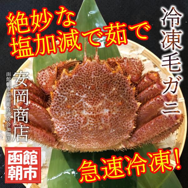 北海道産 浜茹で 冷凍毛ガニ 400g（1尾）