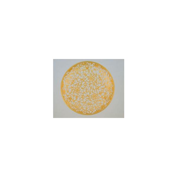 華籠 宝相華唐草透かし彫 8.0寸(24cm)【両面彫】消し金 : 仏壇仏具