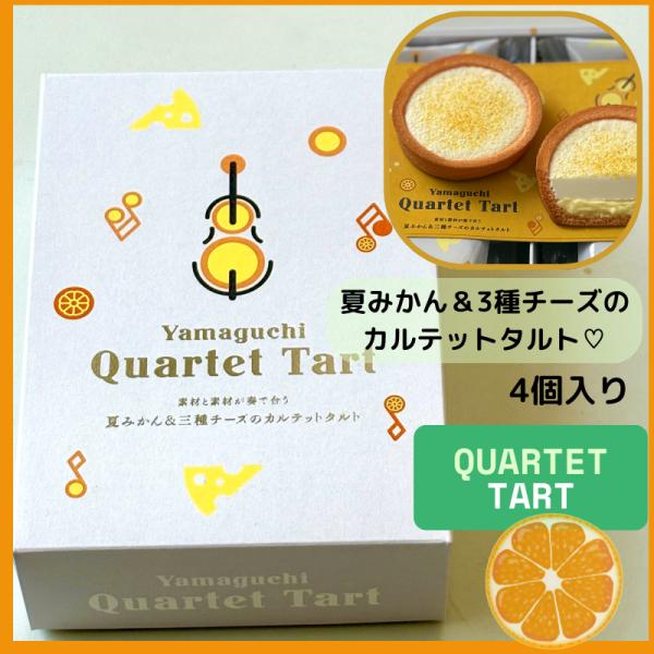 山口カルテットタルト　4個入り　　Yamaguchi Quartet Tart素材と素材が奏で合う夏みかんと三種チーズのカルテットタルト8個入りもあります。